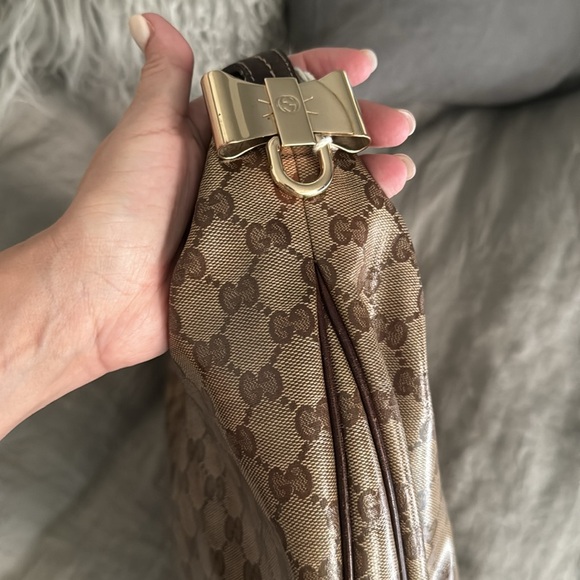 Gucci Brown Monogram Canvas Hobo Bag - Picture 6 of 15